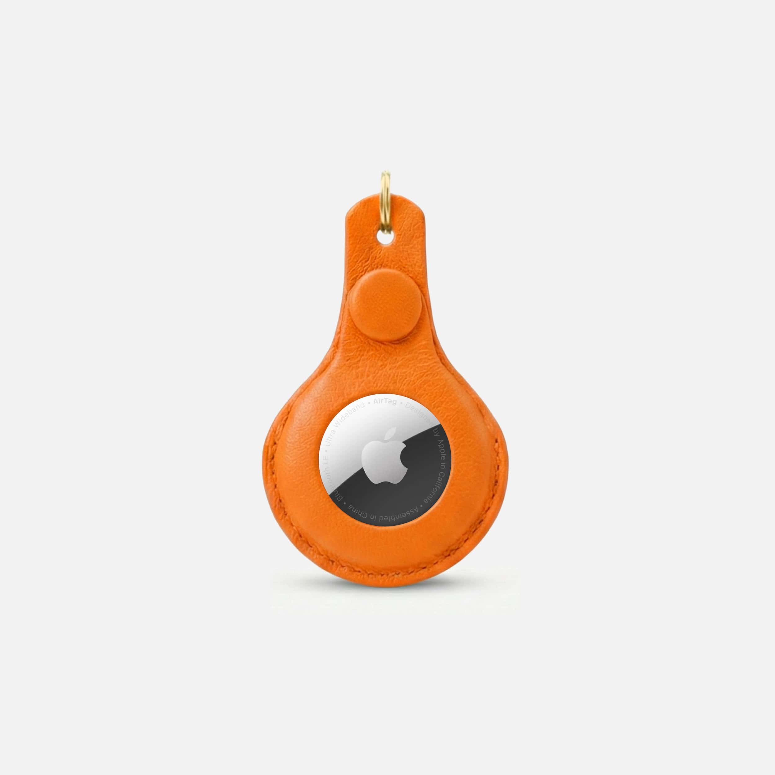 William Walker Leder AirTag Anhänger für Hundehalsband & Schlüssel Amber (Orange)