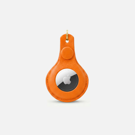 William Walker Leder AirTag Anhänger für Hundehalsband & Schlüssel Amber (Orange)