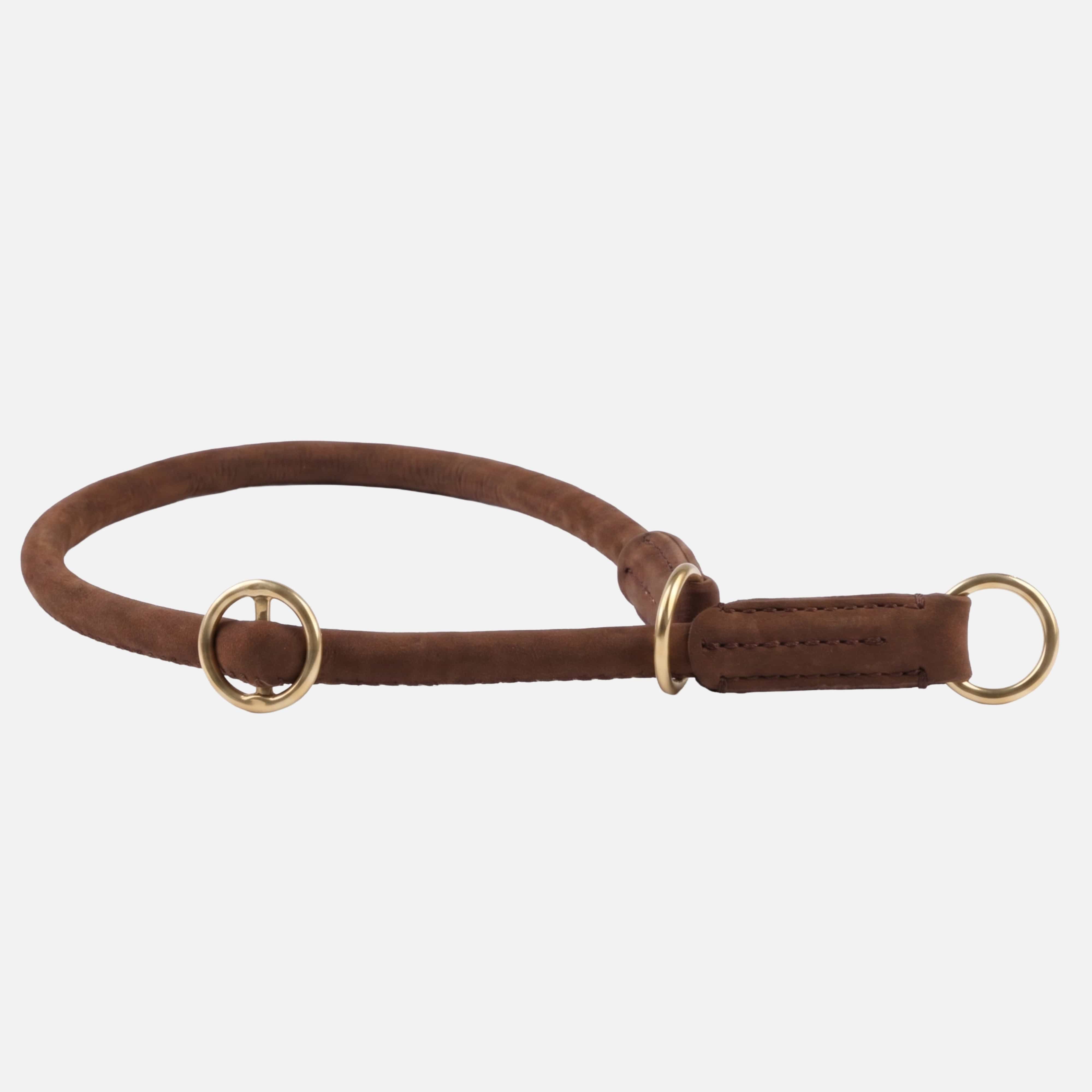 William Walker Rundes Zugstopp-Halsband aus Leder