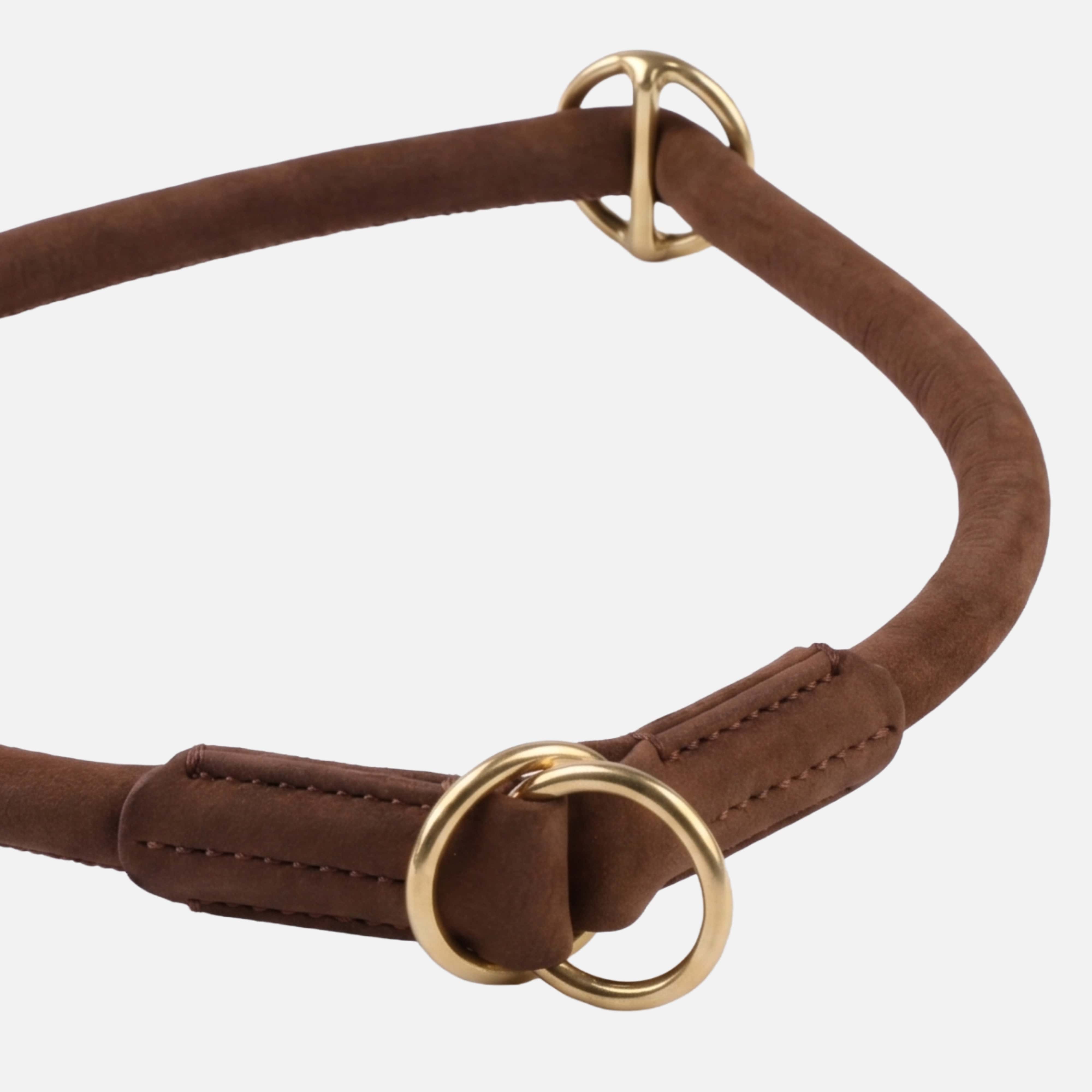William Walker Rundes Zugstopp-Halsband aus Leder