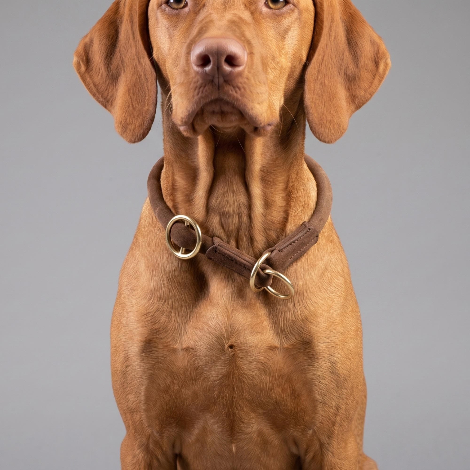 William Walker Rundes Zugstopp-Halsband aus Leder