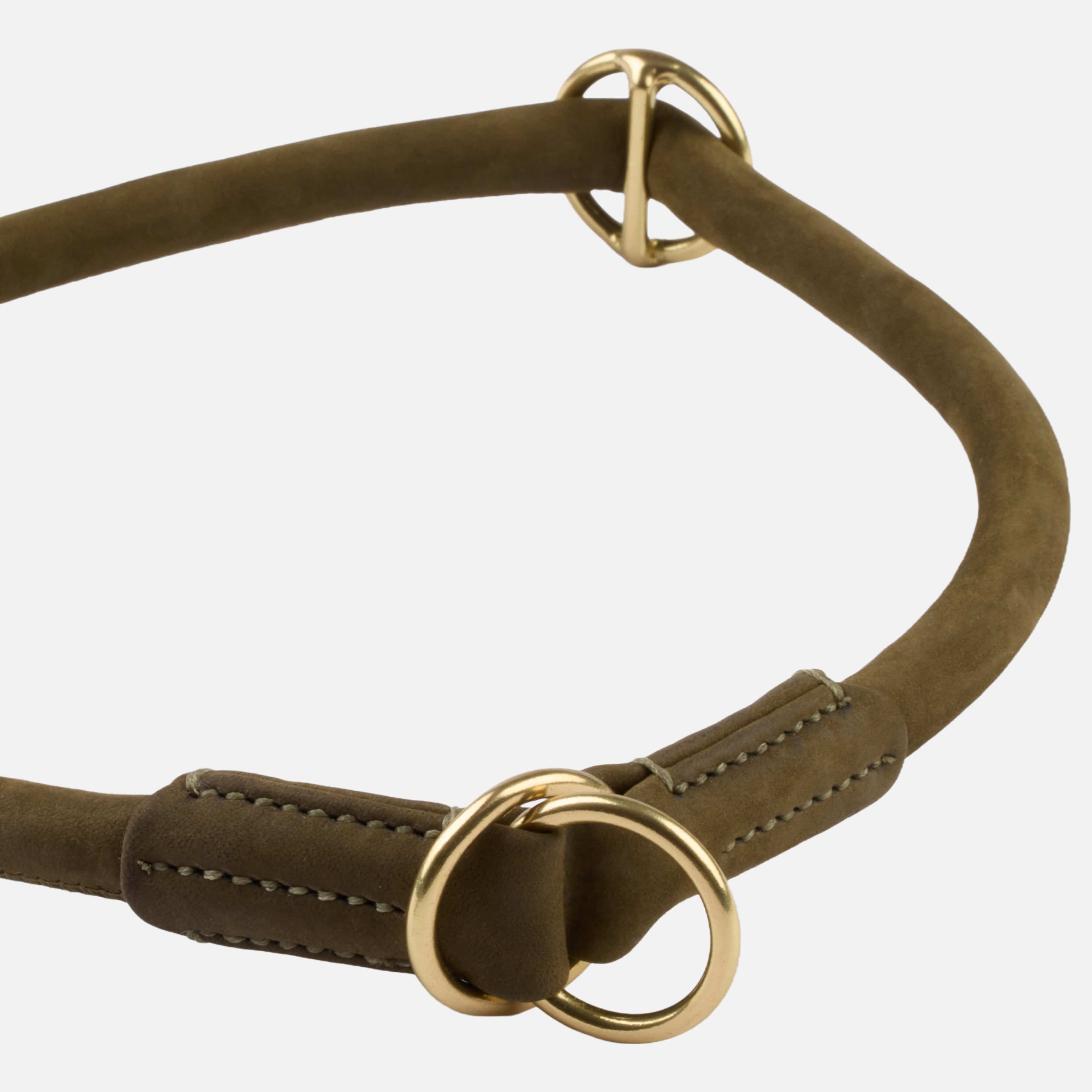 William Walker Rundes Zugstopp-Halsband aus Leder