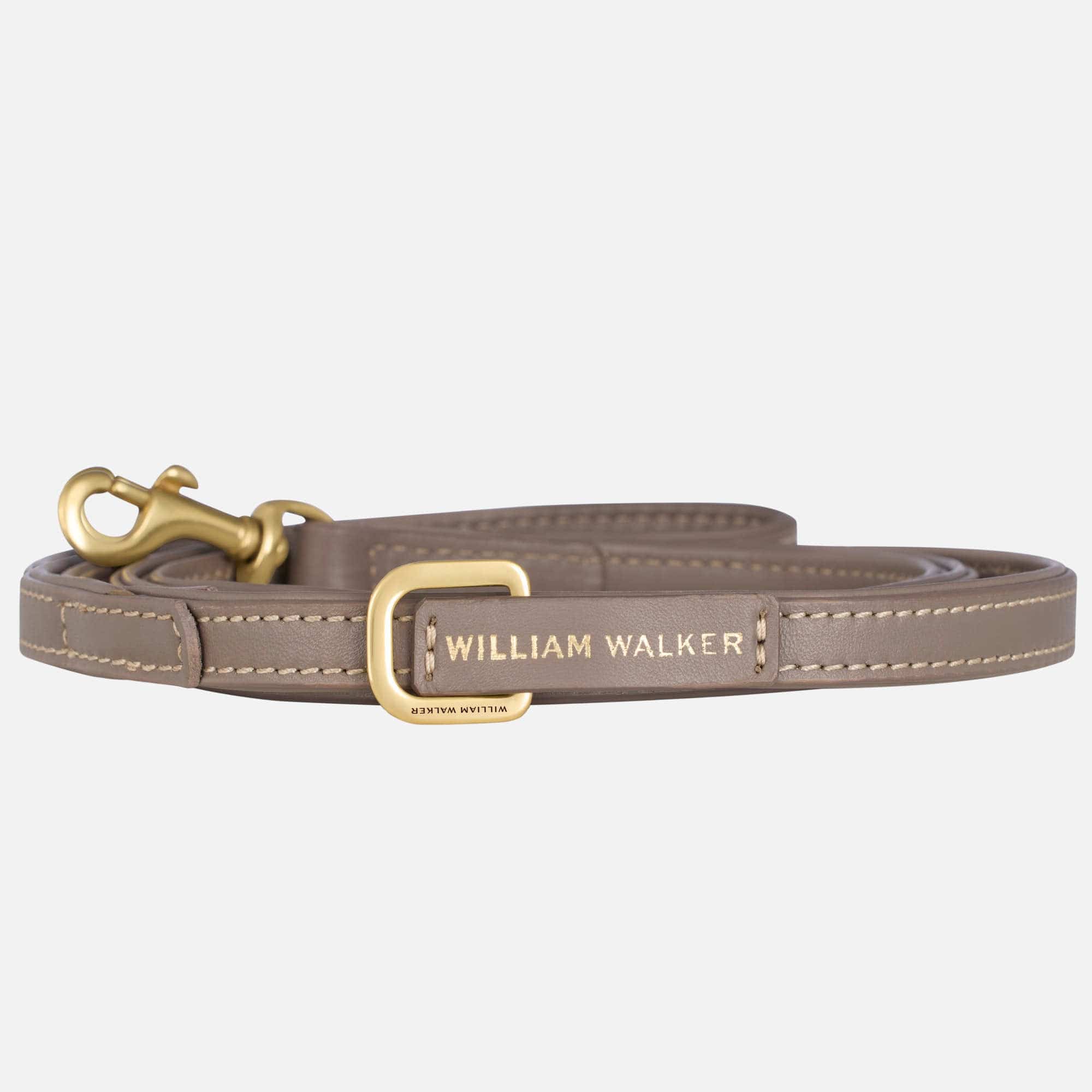 William Walker Hochwertige Glattleder Hundeleine Pebble (Taupe)