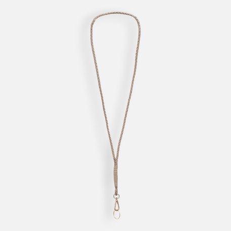 Leder-Halskette in Beige